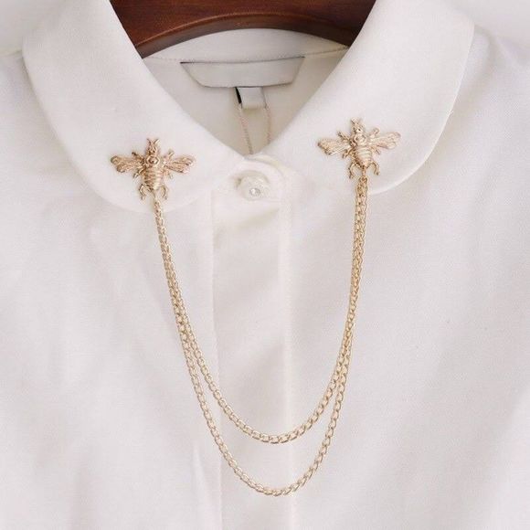 Beautiful Vintage Double Chain Lapel Brooch - Picture 2 of 6